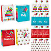 7 1/4" x 9" Medium Happy Birthday Gift Bags with Tag - 12 Pc. Image 1