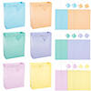 7 1/4" x 9" Medium Pastel Paper Gift Bags with Tags - 12 Pc. Image 1