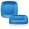 7.25" Blue Flat Rounded Square Disposable Plastic Appetizer/Salad Plates (80 Plates) Image 1