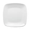7.25" Solid White Flat Rounded Square Disposable Plastic Appetizer/Salad Plates (80 Plates) Image 1