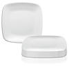 7.25" Solid White Flat Rounded Square Disposable Plastic Appetizer/Salad Plates (80 Plates) Image 2