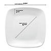 7.25" Solid White Flat Rounded Square Disposable Plastic Appetizer/Salad Plates (80 Plates) Image 3