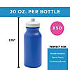 7 3/4" 20 oz. Bulk 50 Ct. Blue Reusable Plastic Water Bottles Image 2