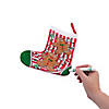 7 3/4" x 10" Color Your Own Canvas Gingerbread Christmas Stockings - 12 Pc. Image 1