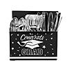 7 3/4" x 7 3/4" Graduation Party Black Cardboard Utensil Caddy Image 1