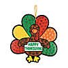 7 3/4" x 8" Happy Thanksgiving Turkey Glitter Mosaic Sign Foam Craft Kit - Makes 12 Image 1