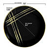 7.5" Black with Gold Brushstroke Round Disposable Plastic Appetizer/Salad Plates (70 Plates) Image 2