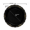 7.5" Black with Gold Vintage Rim Round Disposable Plastic Appetizer/Salad Plates (90 Plates) Image 2