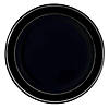 7.5" Black with Silver Edge Rim Plastic Appetizer/Salad Plates (100 Plates) Image 1