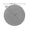 7.5" Gray with Gold Rim Organic Round Disposable Plastic Appetizer/Salad Plates (70 Plates) Image 2
