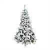 7.5' Green Heavily Flocked Pine Medium Artificial Christmas Tree - Unlit Image 1