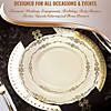 7.5" Ivory with Gold Vintage Rim Round Disposable Plastic Appetizer/Salad Plates (90 Plates) Image 4