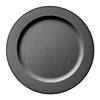 7.5" Matte Charcoal Gray Round Disposable Plastic Appetizer/Salad Plates (90 Plates) Image 1