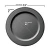 7.5" Matte Charcoal Gray Round Disposable Plastic Appetizer/Salad Plates (90 Plates) Image 2