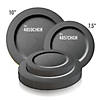 7.5" Matte Charcoal Gray Round Disposable Plastic Appetizer/Salad Plates (90 Plates) Image 3