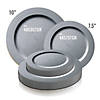 7.5" Matte Steel Gray Round Disposable Plastic Appetizer/Salad Plates (120 Plates) Image 3