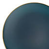 7.5" Navy with Gold Rim Organic Round Disposable Plastic Appetizer/Salad Plates (70 Plates) Image 1