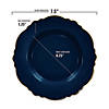 7.5" Navy with Gold Rim Round Blossom Disposable Plastic Appetizer/Salad Plates (90 Plates) Image 2