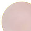 7.5" Pink with Gold Rim Organic Round Disposable Plastic Appetizer/Salad Plates (70 Plates) Image 1