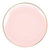 7.5" Pink with Gold Rim Organic Round Disposable Plastic Appetizer/Salad Plates (70 Plates) Image 1