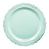 7.5" Turquoise Vintage Round Disposable Plastic Appetizer/Salad Plates (90 Plates) Image 1