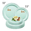 7.5" Turquoise Vintage Round Disposable Plastic Appetizer/Salad Plates (90 Plates) Image 3