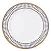 7.5" White with Blue and Gold Chord Rim Plastic Appetizer/Salad Plates (80 Plates) Image 1