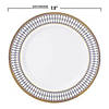 7.5" White with Blue and Gold Chord Rim Plastic Appetizer/Salad Plates (80 Plates) Image 2