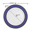 7.5" White with Gold Spiral on Blue Rim Plastic Appetizer/Salad Plates (90 Plates) Image 2