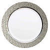 7.5" White with Silver Hammered Rim Round Plastic Appetizer/Salad Plates (70 Plates) Image 1