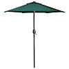 7.5ft Outdoor Patio Market Umbrella with Hand Crank, Hunter Green Image 1
