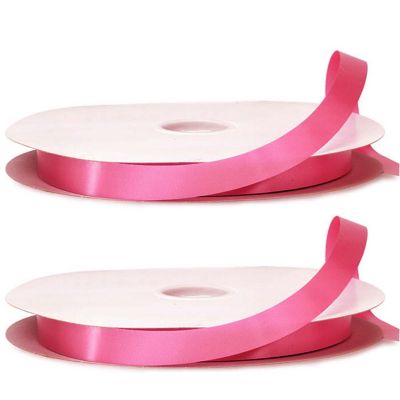 7/8"x100 yard Hot Pink Polyester Satin Gift Ribbon Image 3