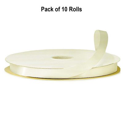 7/8"x100 yard Ivory Polyester Satin Gift Ribbon Image 1