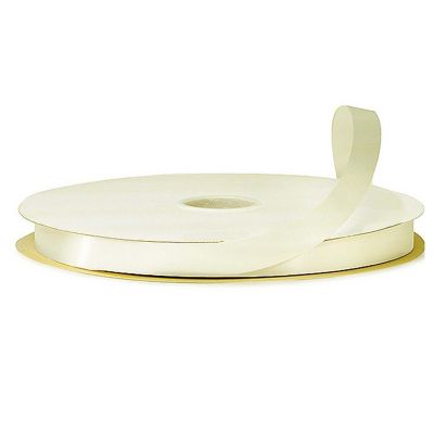 7/8"x100 yard Ivory Polyester Satin Gift Ribbon Image 2