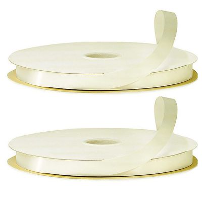 7/8"x100 yard Ivory Polyester Satin Gift Ribbon Image 3
