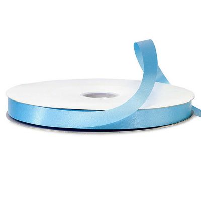 7/8"x100 yard Light Blue Polyester Satin Gift Ribbon Image 1
