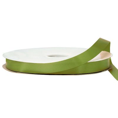 7/8"x100 yard Moss Green Polyester Satin Gift Ribbon Image 1