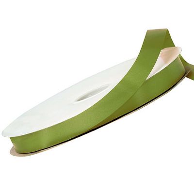 7/8"x100 yard Moss Green Polyester Satin Gift Ribbon Image 2