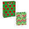7" - 9 1/2" x 9" - 12" Mega Bright Christmas Gift Bags with Tags Assortment - 24 Pc. Image 1