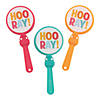 7&quot; Bright Color Happy Day Hooray! Plastic Clappers &amp;#8211; 12 Pc.   Image 1
