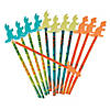 7" Bright Colors Dino Dig Pencils with Eraser Toppers - 12 Pc. Image 1