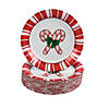 7" Bulk 50 Pc. Crossed Candy Canes Red & White Paper Dessert Plates Image 1