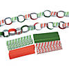 7" Bulk 500 Pc. Candy-Striped Red & Green Paper Chains Image 1