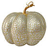 7" Champagne Gold Crackled Fall Harvest Pumpkin Decoration Image 1