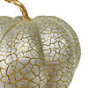 7" Champagne Gold Crackled Fall Harvest Pumpkin Decoration Image 2