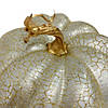 7" Champagne Gold Crackled Fall Harvest Pumpkin Decoration Image 3