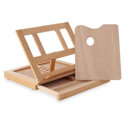 7 Elements Artist Adjustable Wood Tabletop Desktop Box Easel Painter Easel with Palette Image 1