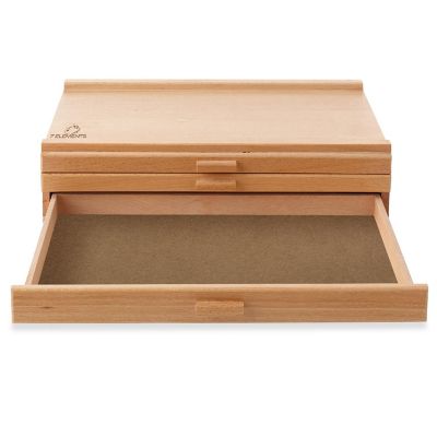 7 Elements Artist Wooden 3-Drawer Storage Box for Art Pastels, Pencils, Brushes and Tools Image 2