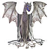 7 Ft. Animated Winter Dragon Metal Halloween Decoration with Volume Control Image 1