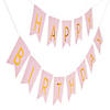 7 Ft. Pink & Gold Happy Birthday Banner - 2 Pc. Image 1